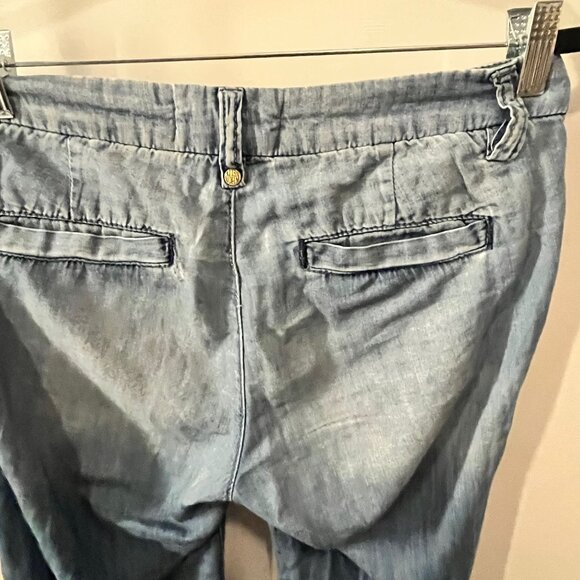 Anthropologie HOLDING HORSES Soft Chambray Denim Wide Leg  Trouser Jeans Size 26 - Picture 7 of 9